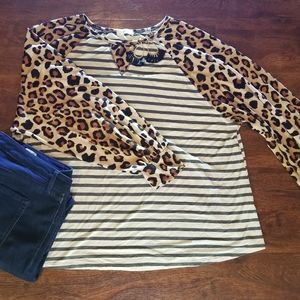 Leopard Sleeve Top